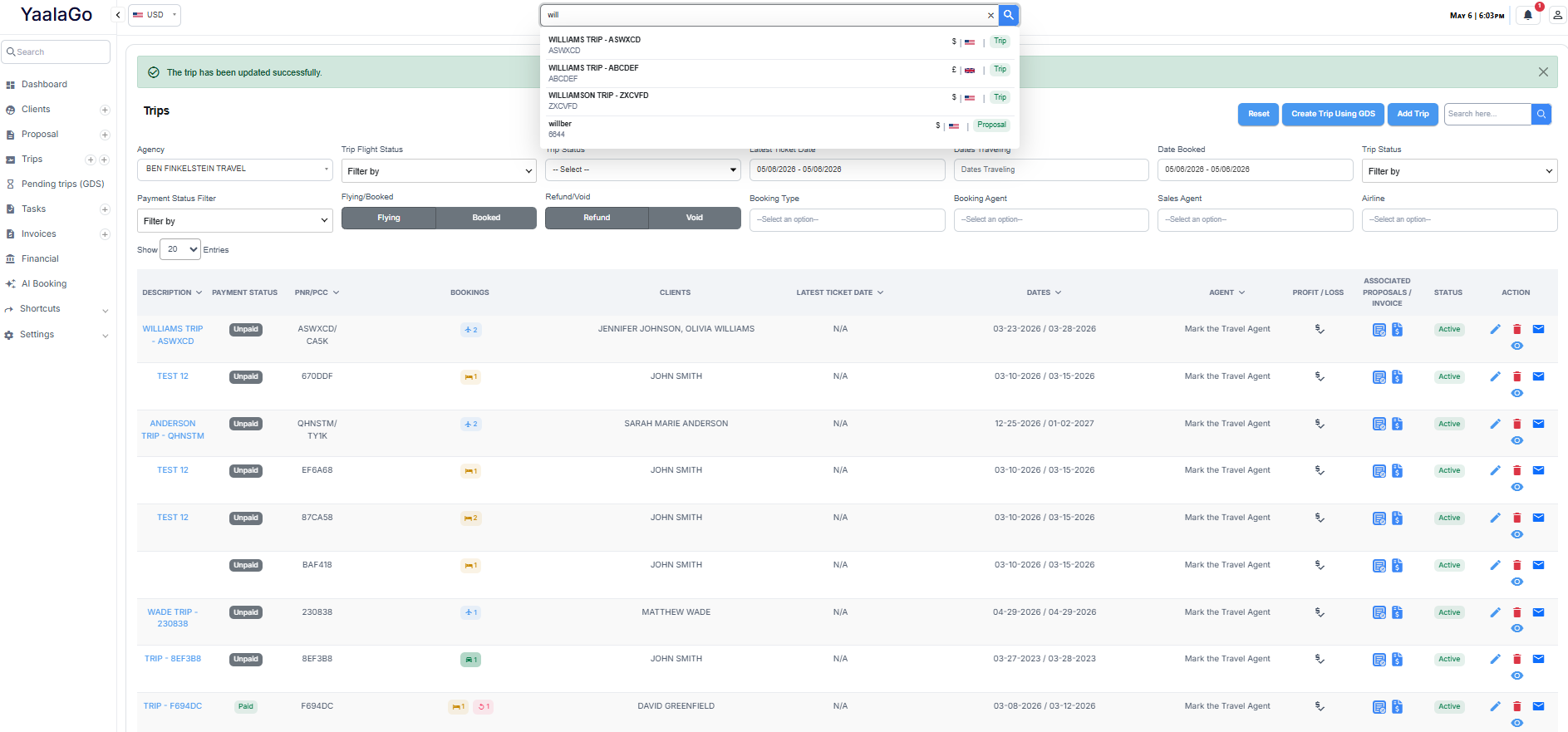 Multi-currency rows — USD, GBP, EUR, native